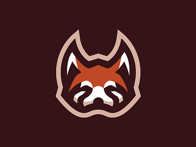 Red Panda exploration icon logo mascot panda red