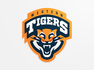 Western Tigers logo mascot sports team tiger tigers western