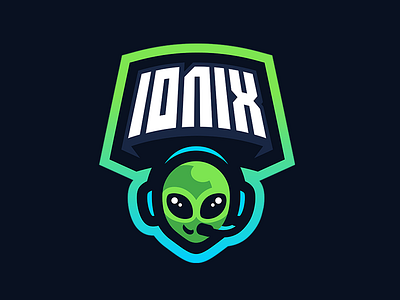 Alien alien brand gaming logo mascot space