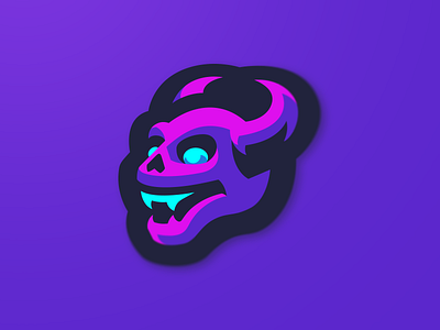 Demon blue demon devil gaming illustration logo purple retro sport