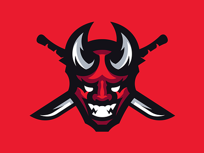Oni demon devil gaming illustration logo mascot oni