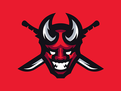 Oni demon devil gaming illustration logo mascot oni