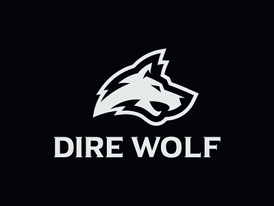 Dire Wolf animal brand dire logo mark wolf