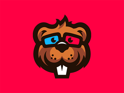 Beaver 3d beaver cool gaming glasses logo mascot