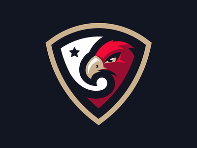 Crimson Eagles bird crest crimson eagle hawk logo mascot red shield