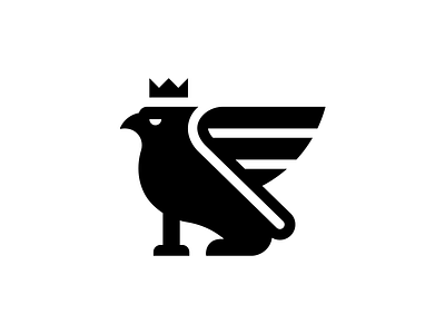 Griffin bird crown lion logo mark