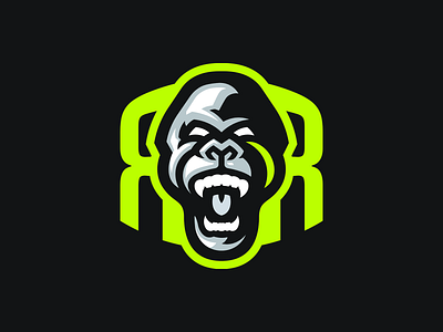 Rampage Racing ape brand gorilla logo marathon mascot mascot logo monkey r racing running