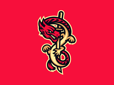 Dragon chinese dragon illustration japanese katana mascot sword
