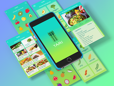 YAMI app app food gradient green ios recipe vegan yami