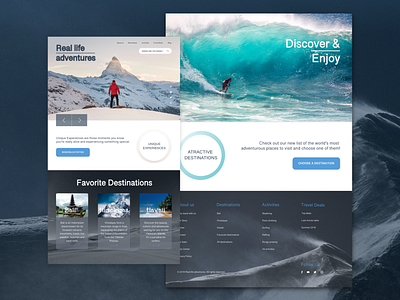 Real life adventures adobexd adventure destination nature travel ui uidesigns web webdesign website concept website design