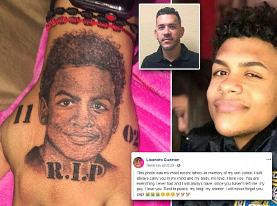 he put the tat of his dead son for getting stabbed too death
