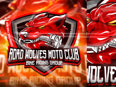 Road Wolves Moto Club Mascot Logo