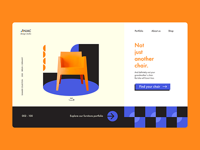 Landing page for furniture design studio