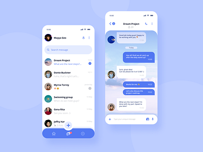 Direct Messaging App app chat communication dailyui directmessaging inbox message messages mobile ui uiux visual design