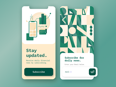 Financial App | Subscribe form app artdirection colors palette components dailyui design finance financial app illustration mobile modern pattern subscribe form subsribe ui uiconcept uiux visual design