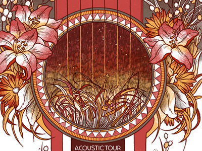 Josh Ritter Acoustic Tour Poster acoustic drozd gig illustration josh luke poster print ritter screen tour