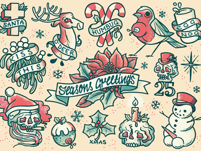 'Xmas Tats' Christmas Card