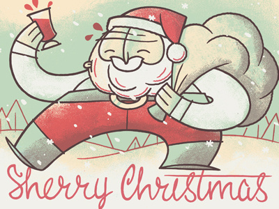 Tipsy Santa Christmas card
