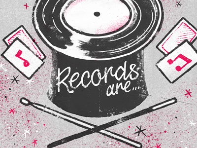 Records Are Magic art deluxe illustration luke drozd magazine magic print records rsd 2014