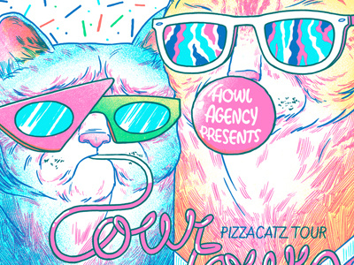 Cowtown 'Pizzacatz' Tour Poster cats cowtown design drozd luke pizzacatz poster print screen tour