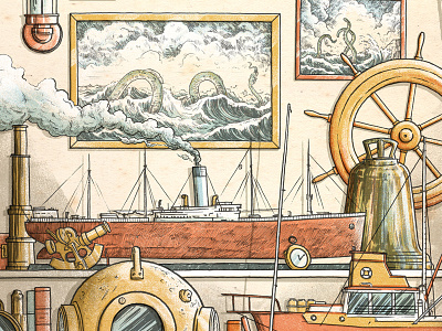 Huguenots - Heyford EP album artwork design ep heyford huguenots luke drozd maritime music nautical