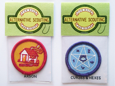 Alternative Scouting Merit Badges - Set 1b alternative scouting art badges illustration luke drozd merit patches scouts
