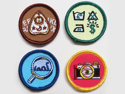 Alternative Scouting for Girls & Boys Merit Badges - Set 3 alternative scouting art badges illustration luke drozd merit patches scouts