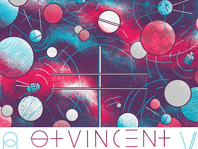 St. Vincent Poster 2015 festival green man illustration luke drozd official poster screen print screenprint space st vincent