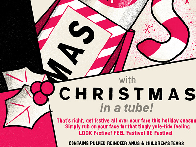 Christmas in a Tube card card christmas design illustration luke drozd naughty nice tube xmas