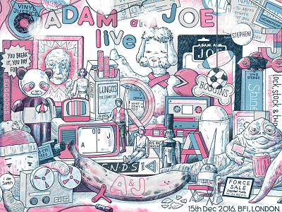 Adam & Joe Poster, BFI, London adam joe bfi design limited london podcast poster print screen print screenprint