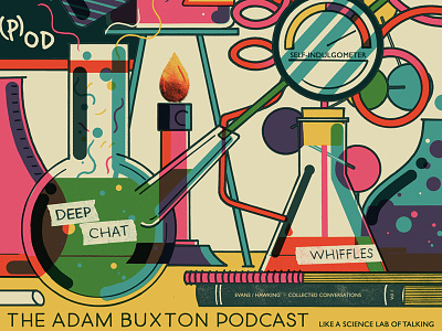 Adam Buxton Podcast - Science Lab of Talking Poster adam joe adam buxton buckles design podcast podcats poster print science lab screenprint talking