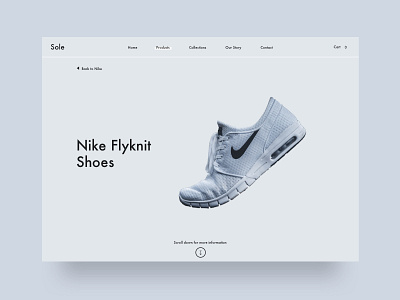 Sole - Product design minimal design product product page shoes ui user experience user interface ux web development