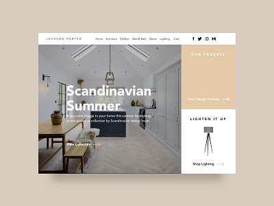 Jackson Porter - Home Rebound furniture home page landing page minimalism modern scandinavian site ui web web development website website design