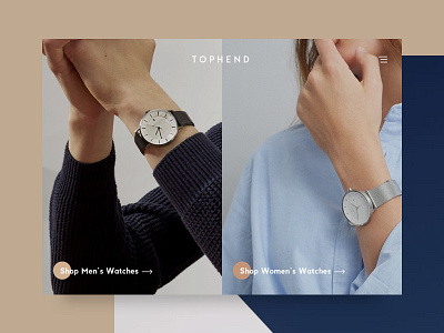 Tophend - Landing Page e commerce homepage interface landing page minimal ui ux watches web design