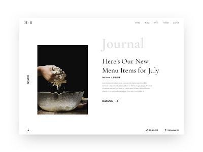 Haddie Bakery - Journal bakery blog clean design journal minimal simple ui user interface web design website