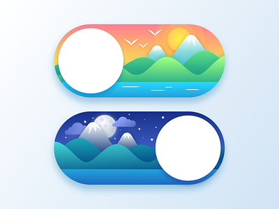 Toggle - Day and Night art artwork button button design button states daily daily art daily ui day design illustration night time toggle toggle button toggle switch ui ux web
