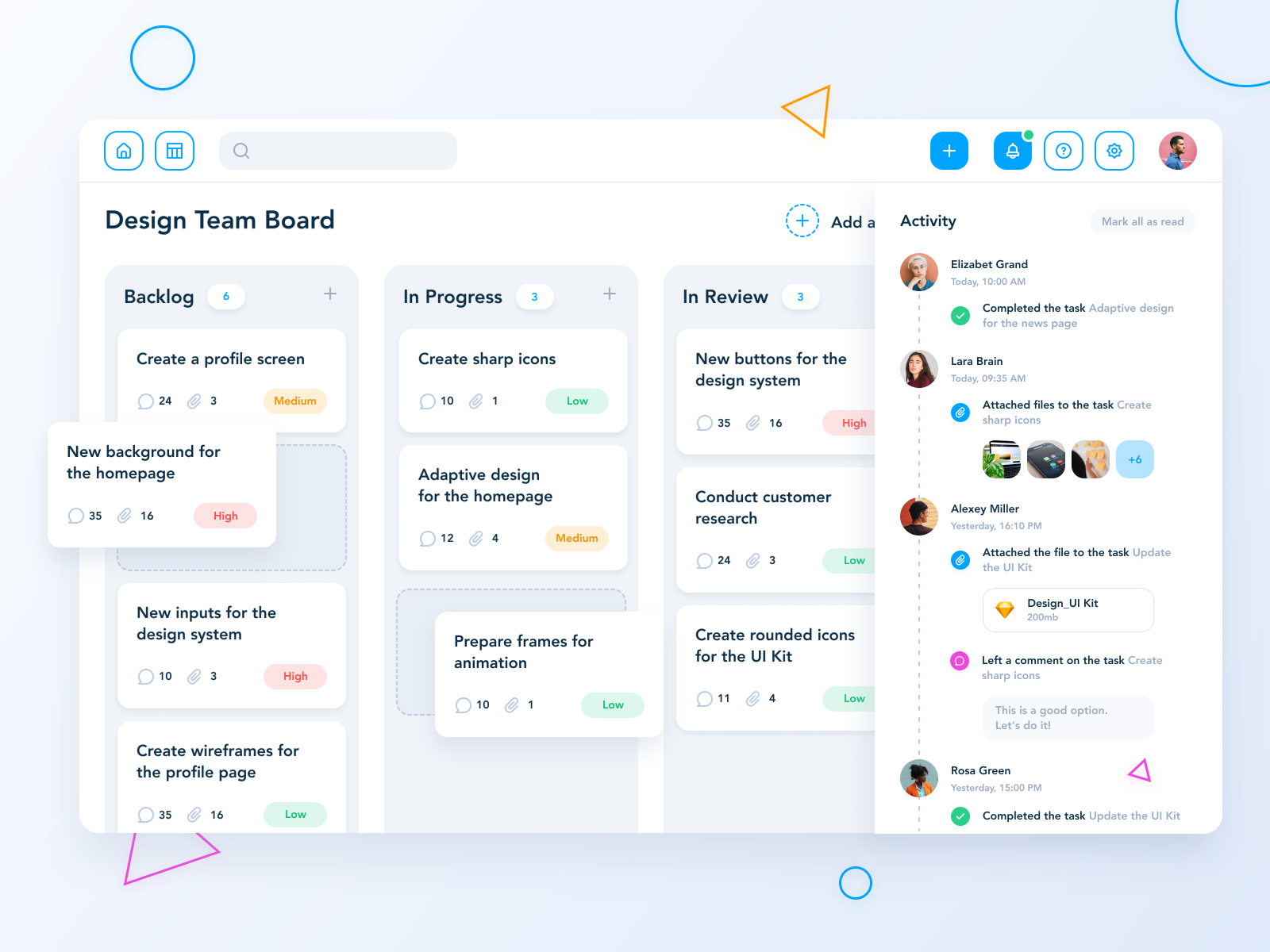 Task Manager Dashboard by Alena Zhukava on Dribbble