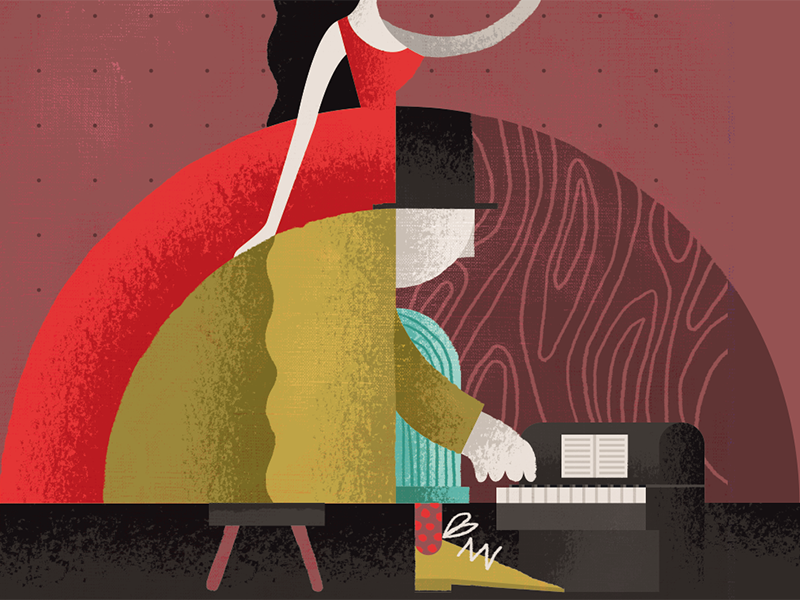 The pianist and the singer by the Feebles on Dribbble