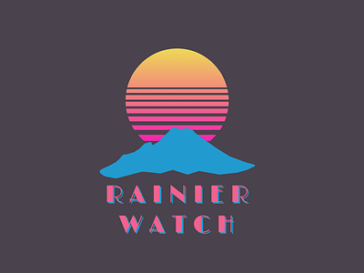 Synthwave Tee Design - Rainier Watch design limelight moon mountain outrun rainier watch retrowave shirt sun synthwave t-shirt tshirt