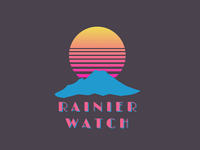 Synthwave Tee Design - Rainier Watch design limelight moon mountain outrun rainier watch retrowave shirt sun synthwave t shirt tshirt