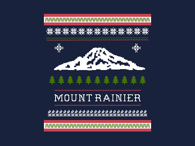 'Ugly Christmas' Sweater - Mount Rainier Edition christmas design holidays mount rainier mountains mt rainier national park outdoors rainier watch ugly christmas ugly christmas sweater