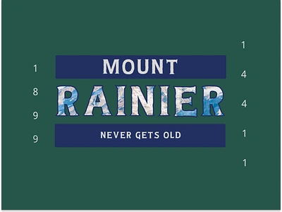 Mount Rainier - Never Gets Old design feedbackplease mount rainier mountain oldman outdoors pnw rainier watch retro tee throwback typography vector vintage