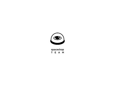 Spaceshop Team black white branding design eye head icon illustration logo outline shop space vector