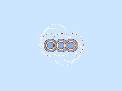 3 Dots abstract art abstract design blue branding design icon illustration logo outline vector yellow