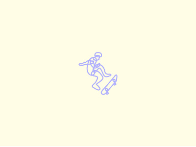 Skateboarding blue design icon illustration outline vector yellow