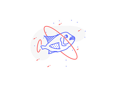 Fast fish color design fish illustration move outline vector