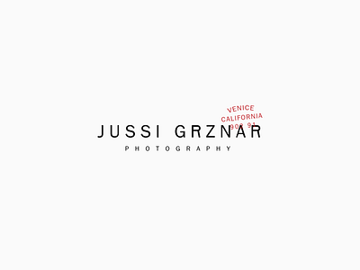 Jussi Grznar Branding branding branding design logo logo design minimal photographer photographer branding photographer logo type typographic logo typography wordmark