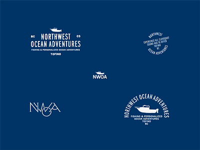 Northwest Ocean Adventures Logos & Marks badge design badges bc brand identity branding handdrawn type logo logodesign logos northwest ocean paradise pnw tofino vintage vintage badge vintage logo