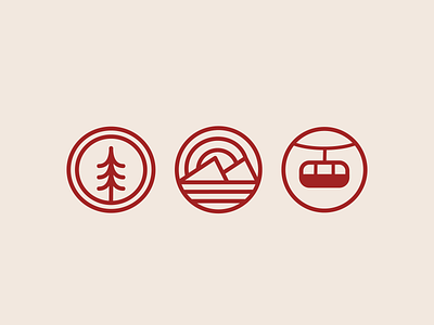 Whistler Icons badge design icons illustration minimal mountains ski snowboard sun vector whistler