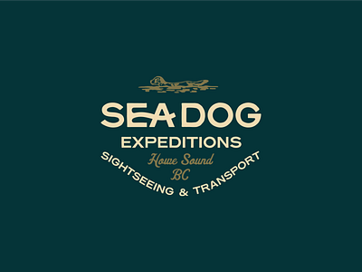 Sea Dog Expeditions branding british columbia expedition hand drawn logo ocean pnw sea dog tour type lockup vintage vintage branding vintage illustration vintage logo water